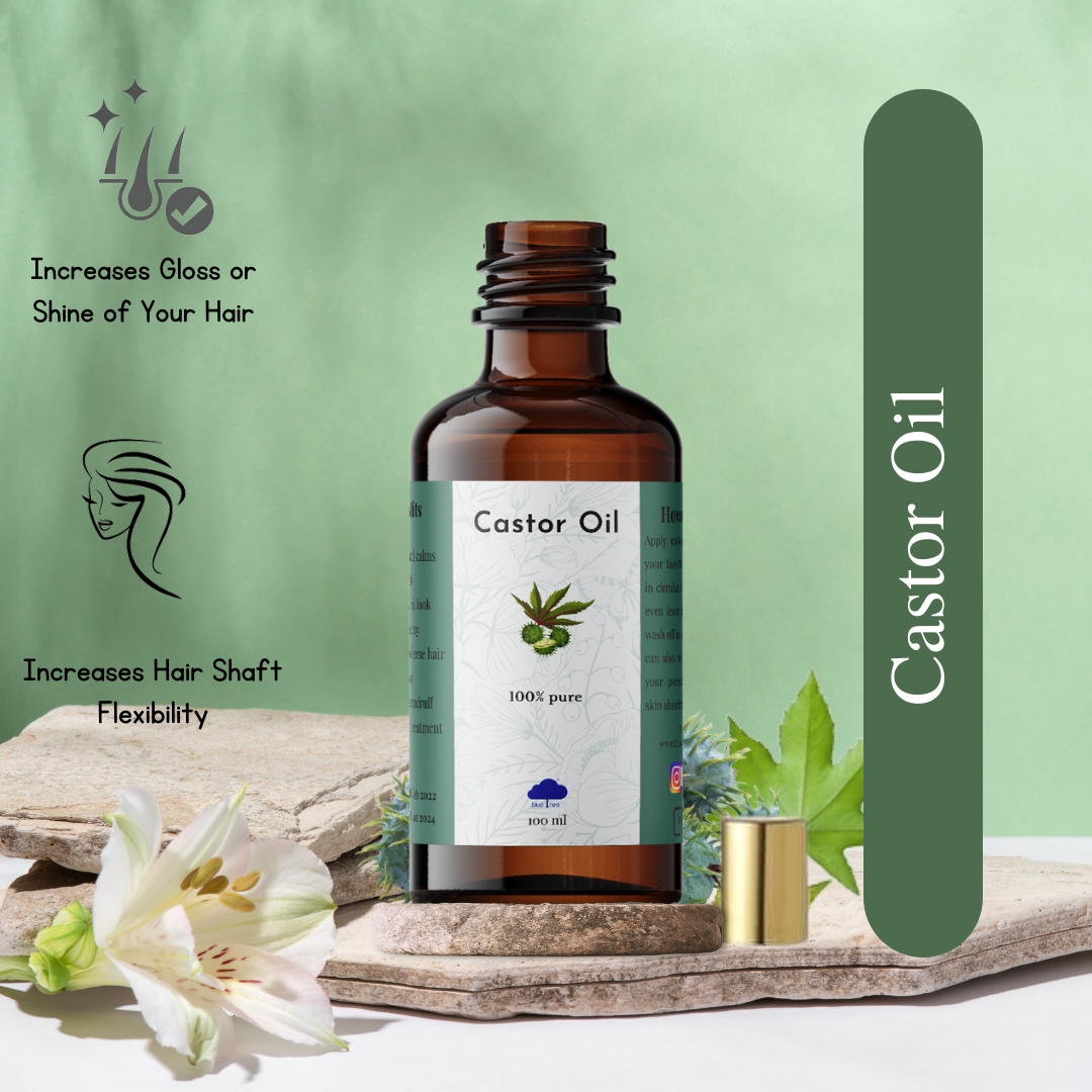 Castor Oil- 100% natural and premium cold pressed oil for Hair Growth, hair fall control and Stronger Hair- Hydrates Skin & Reduces Wrinkles, Nail care