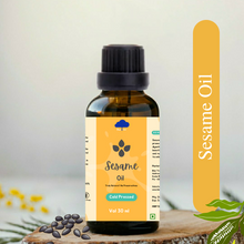 Load image into Gallery viewer, Sesame Oil- 100% natural and premium cold pressed oil- Therapeutic grade, High in Antioxidants, Great for Hair and Skin- Til ka tel
