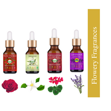 Load image into Gallery viewer, Pack of 4 Essential Oils of Flowery Fragrance (50 ml Spritzer Glass Bottle Freee With This Pack)