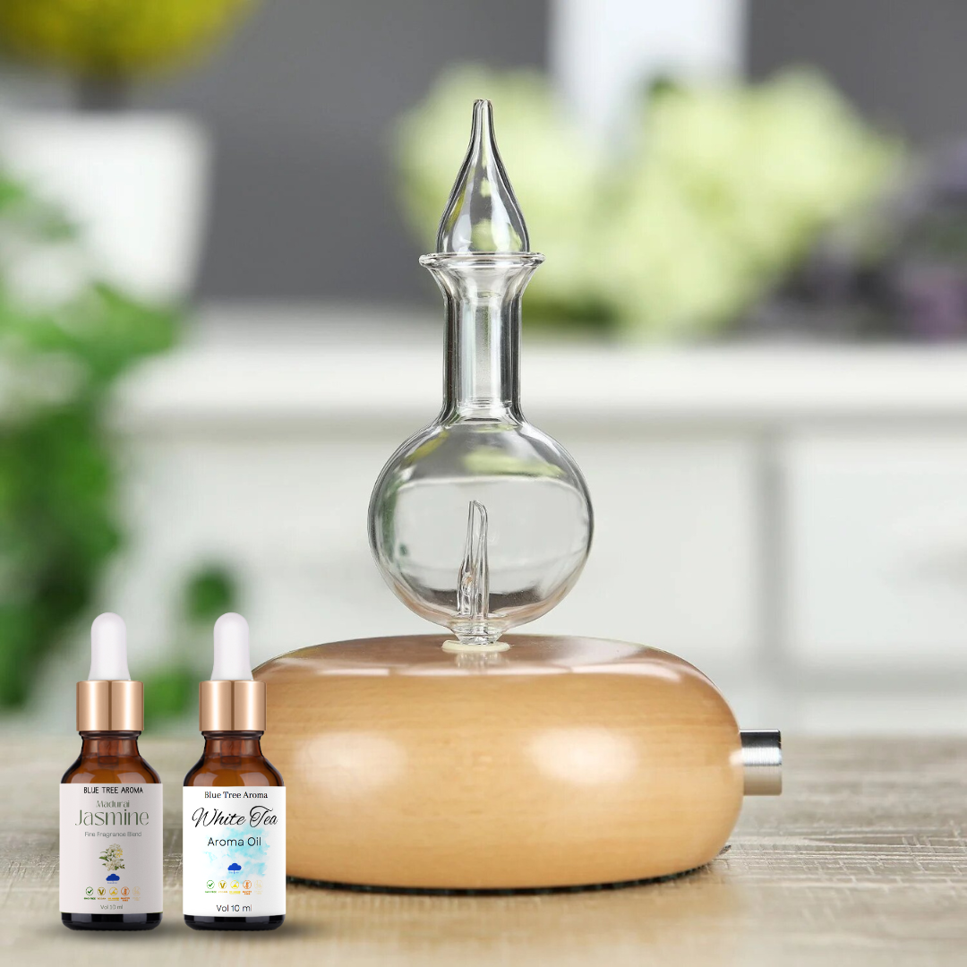 Wood Nebulizer Waterless Aromatherapy (With 2 oils)
