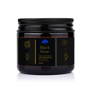 Black Rose :  Soy Wax Candle in Amber Jar 100 gm