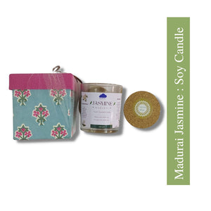 Madurai Jasmine : Soy Wax Candle in Transparent Jar 150 gm