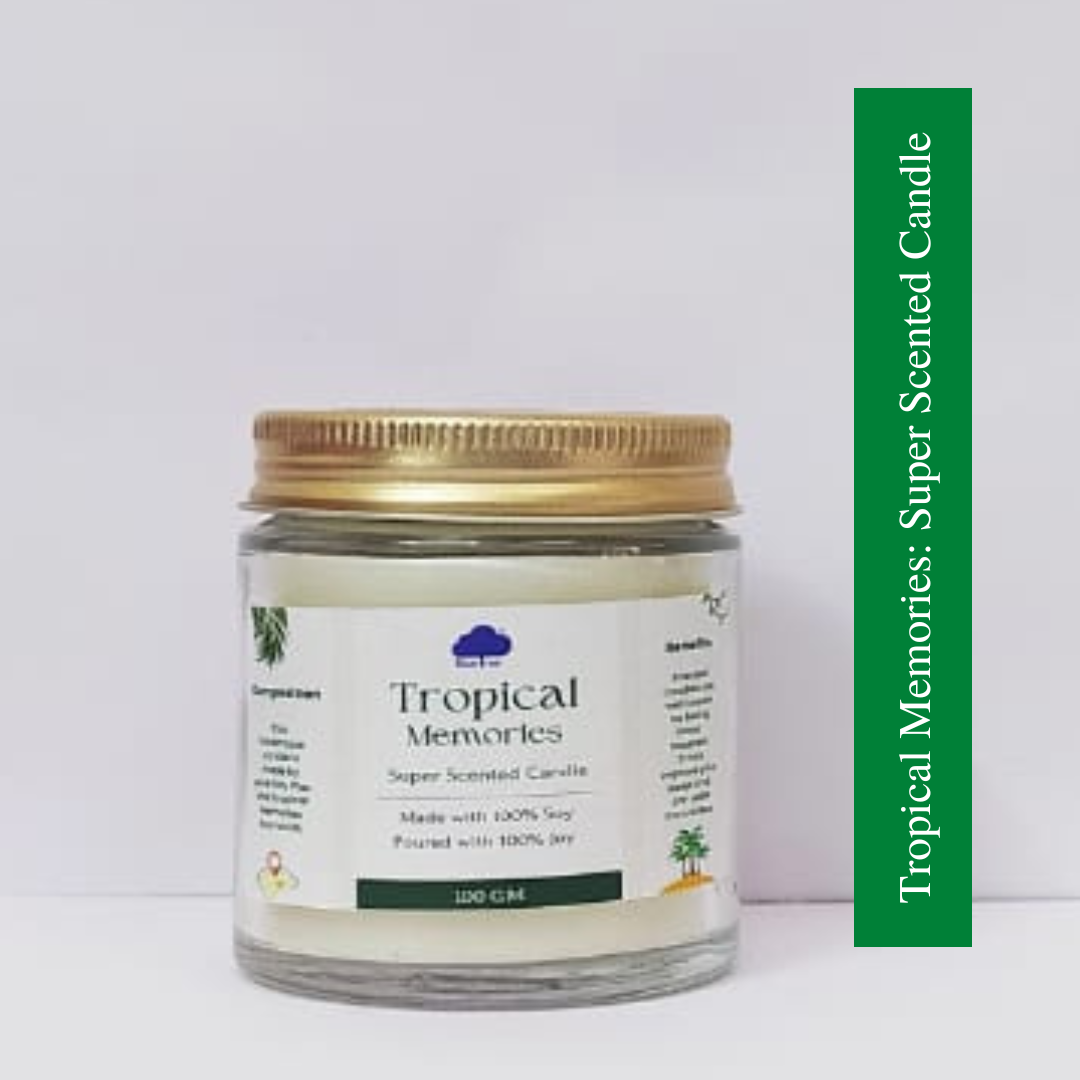 Tropical Memories :  Soy Wax Candle in Amber Jar 100 gm