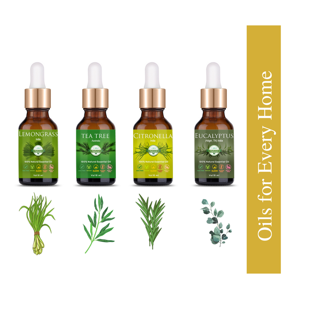 Happy Monsoon Essential Oils Pack (50 ml Spritzer Glass Bottle Freee With This Pack)