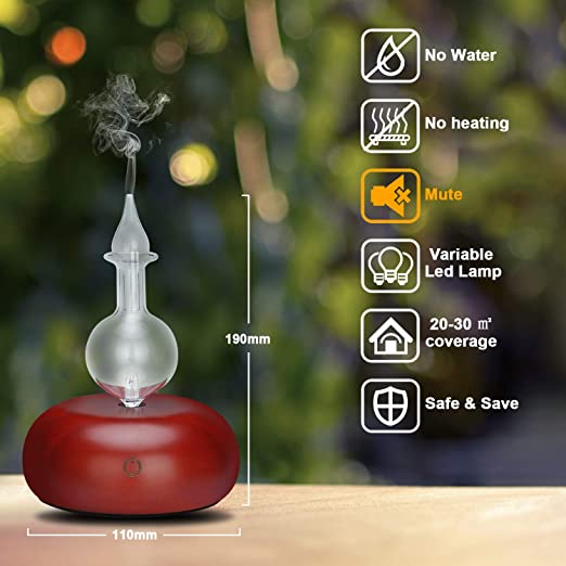 Wood Nebulizer Waterless Aromatherapy (With 2 oils)