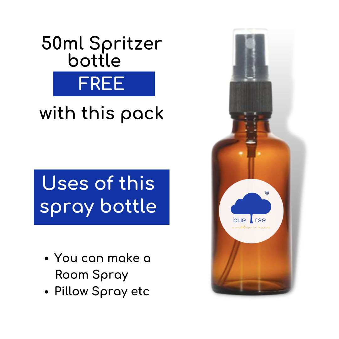 Pack of 4 Essential Oils of Flowery Fragrance (50 ml Spritzer Glass Bottle Freee With This Pack)