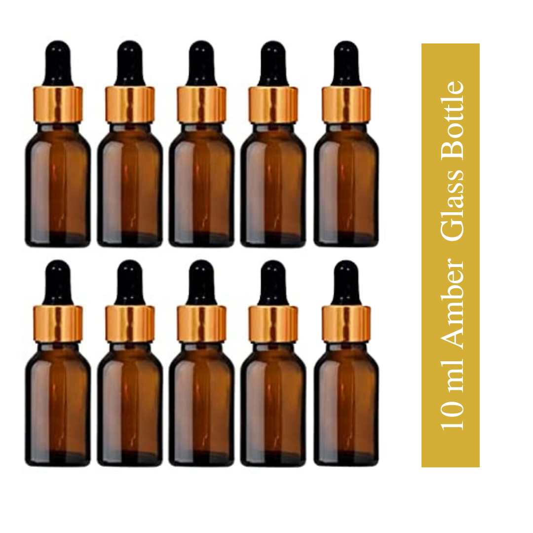 10 ml Empty Amber Glass Bottle with Dropper