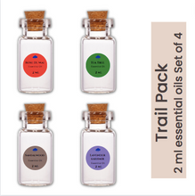 Load image into Gallery viewer, Home Essential Oils Trail Pack (Rose De Mai, Tea Tree,Sandalwood and Lavender Kashmir 2 ml each)
